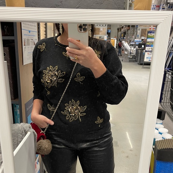 Vintage Celina Yang Knit Gold Beaded Sweater - Picture 6 of 6